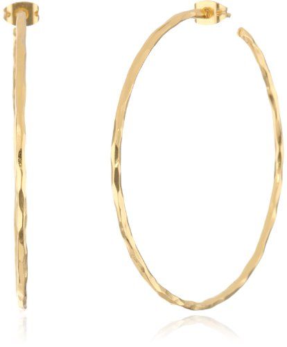 Argento Vivo Gold-Tone Large Hammered Hoop Earrings | Amazon (US)