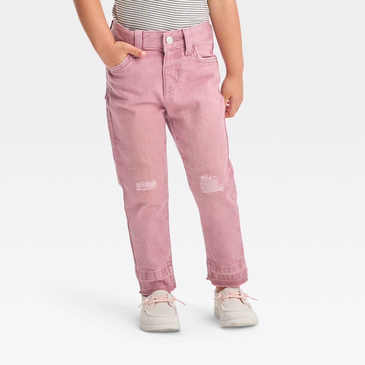 Toddler Straight Released Hem Jeans - Cat & Jack™ Pink | Target