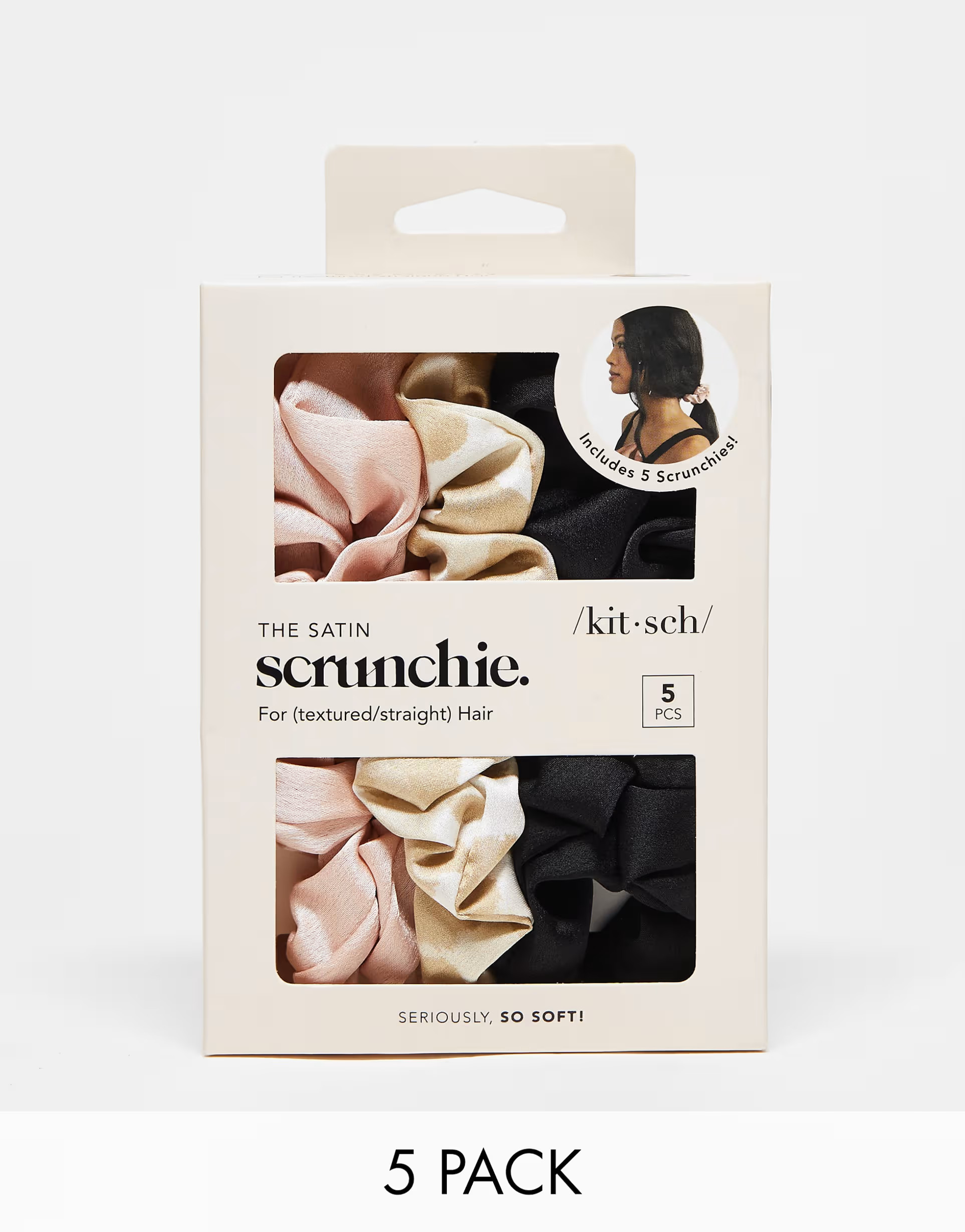 Kitsch Assorted Satin Sleep Scrunchies 5 Pack | ASOS (Global)