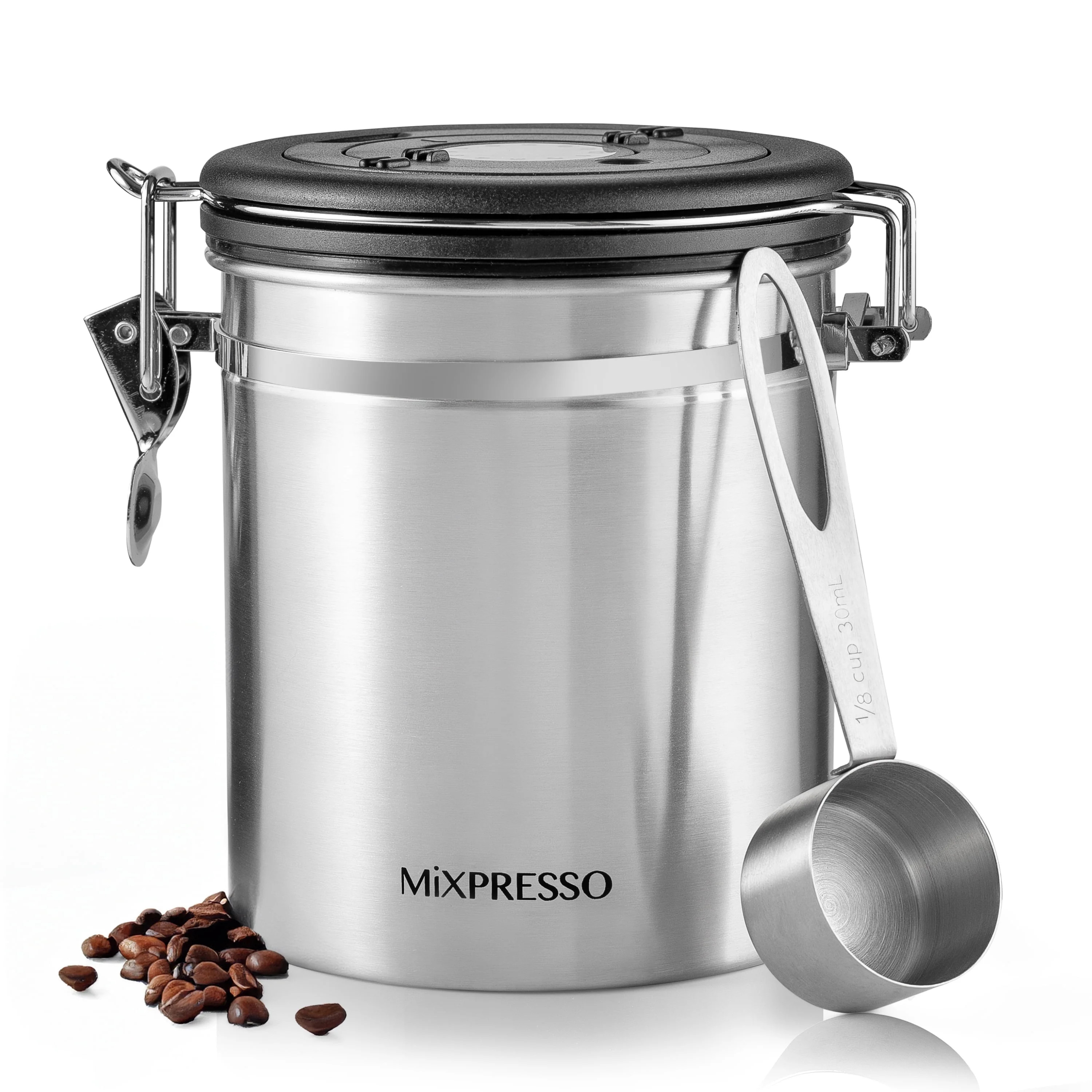 Mixpresso 16 Oz Stainless Steel Airtight Coffee Canister Vacuum Sealed | Walmart (US)