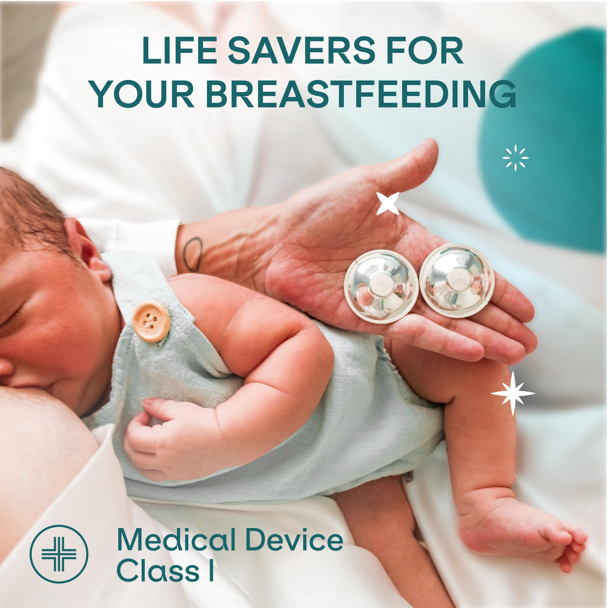 Koala Babycare Silver Nipple Shields - Silver Cups Breastfeeding for Nursing Newborn - Protect an... | Amazon (UK)