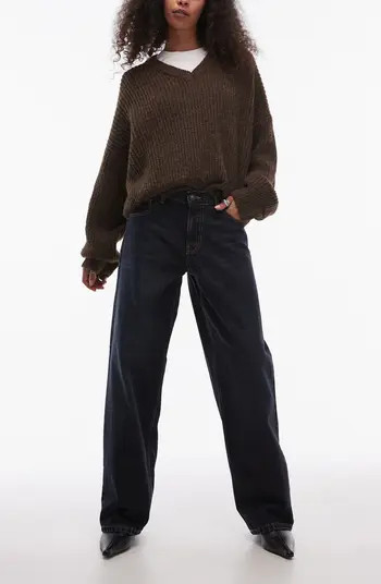 Topshop Cinch Back Low Rise Wide Leg Jeans | Nordstrom | Nordstrom