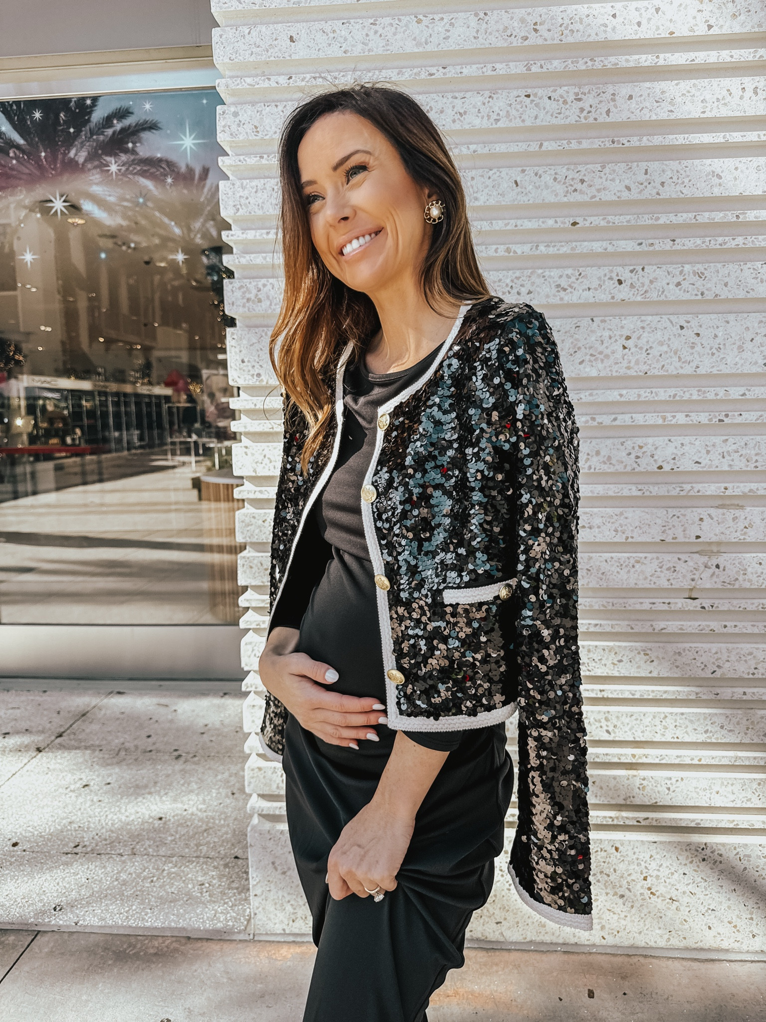 Black dress, holiday outfits, holiday style, sequined lady jacket // #injcrew #ad @jcrew

#LTKFindsUnder100 #LTKSaleAlert
