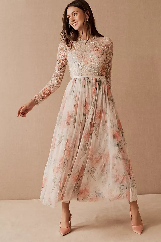 Needle & Thread Sweet Posy Bodice Ankle Gown | Anthropologie (US)
