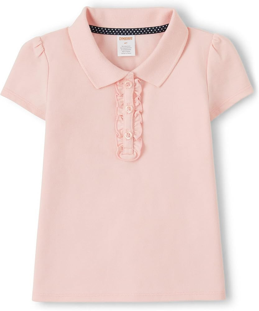 Gymboree Girls and Toddler Short Sleeve Ruffle Polo Shirt | Amazon (US)