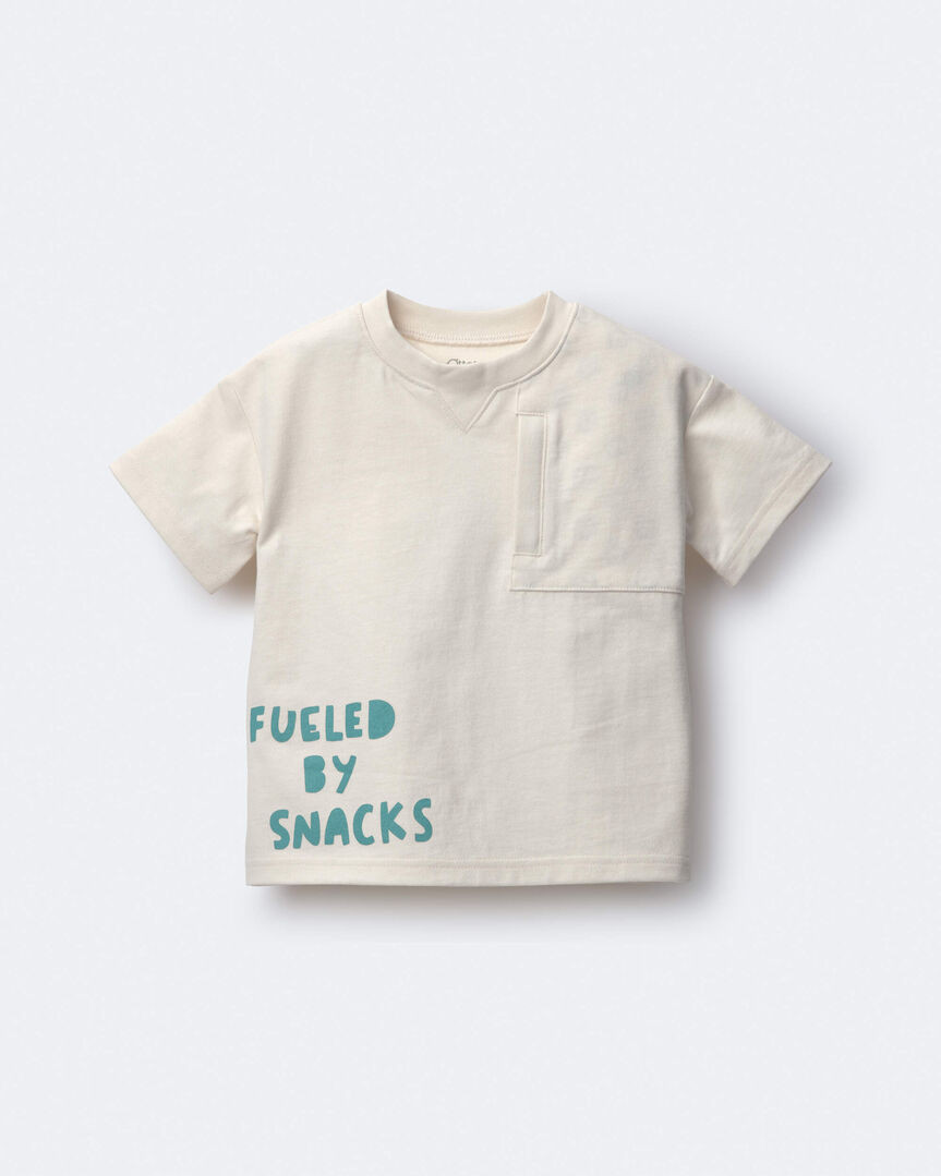 Toddler Boy 'Fueled By Snacks' Zipper Pocket Tee - Cream - Otter Avenue | Carter's | Carter's Inc