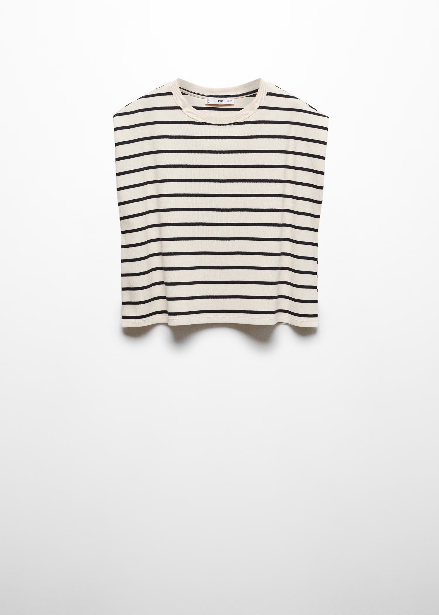 Shoulder pad stripped t-shirt | MANGO (US)