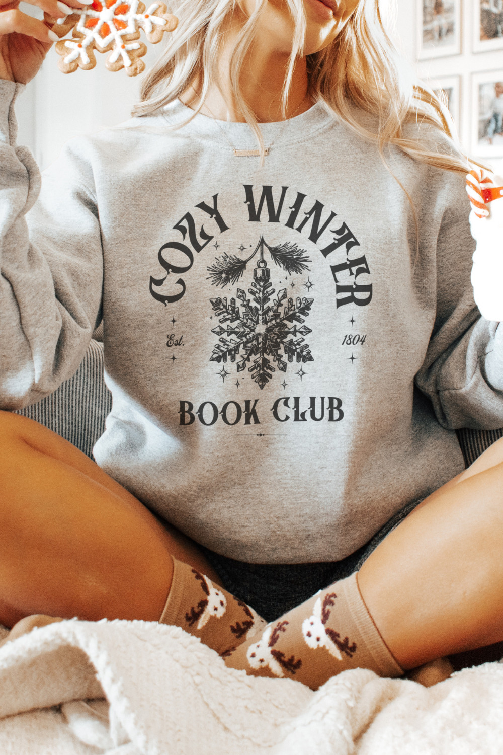 Cozy Winter Book Club Sweatshirt. Unique. Small Business. Etsy. Perfect Christmas Gift. Mom Outfit. 

 #LTKHoliday #LTKmomlife #LTKFindsUnder50