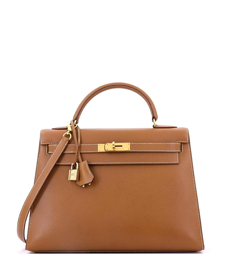 Pre-Owned HERMES Kelly 32 Handbag Brown Courchevel with Gold Hardware | Bloomingdale's (US)