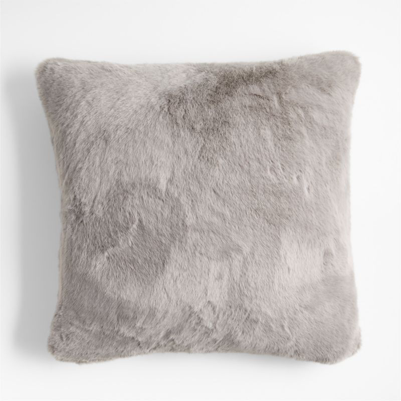 Glacial Grey Faux Fur 23"x23" Throw Pillow Cover + Reviews | Crate & Barrel | Crate & Barrel