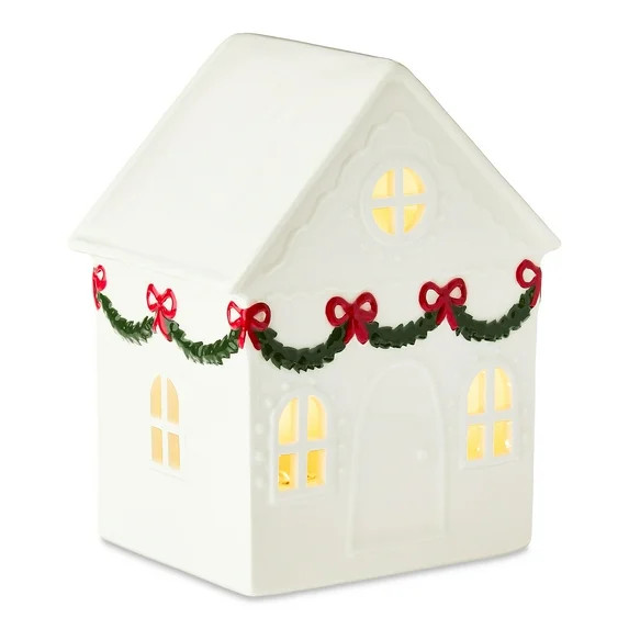 Light-Up LED Ceramic House Christmas Tabletop Decoration, White, 7", by Holiday Time | Walmart (US)