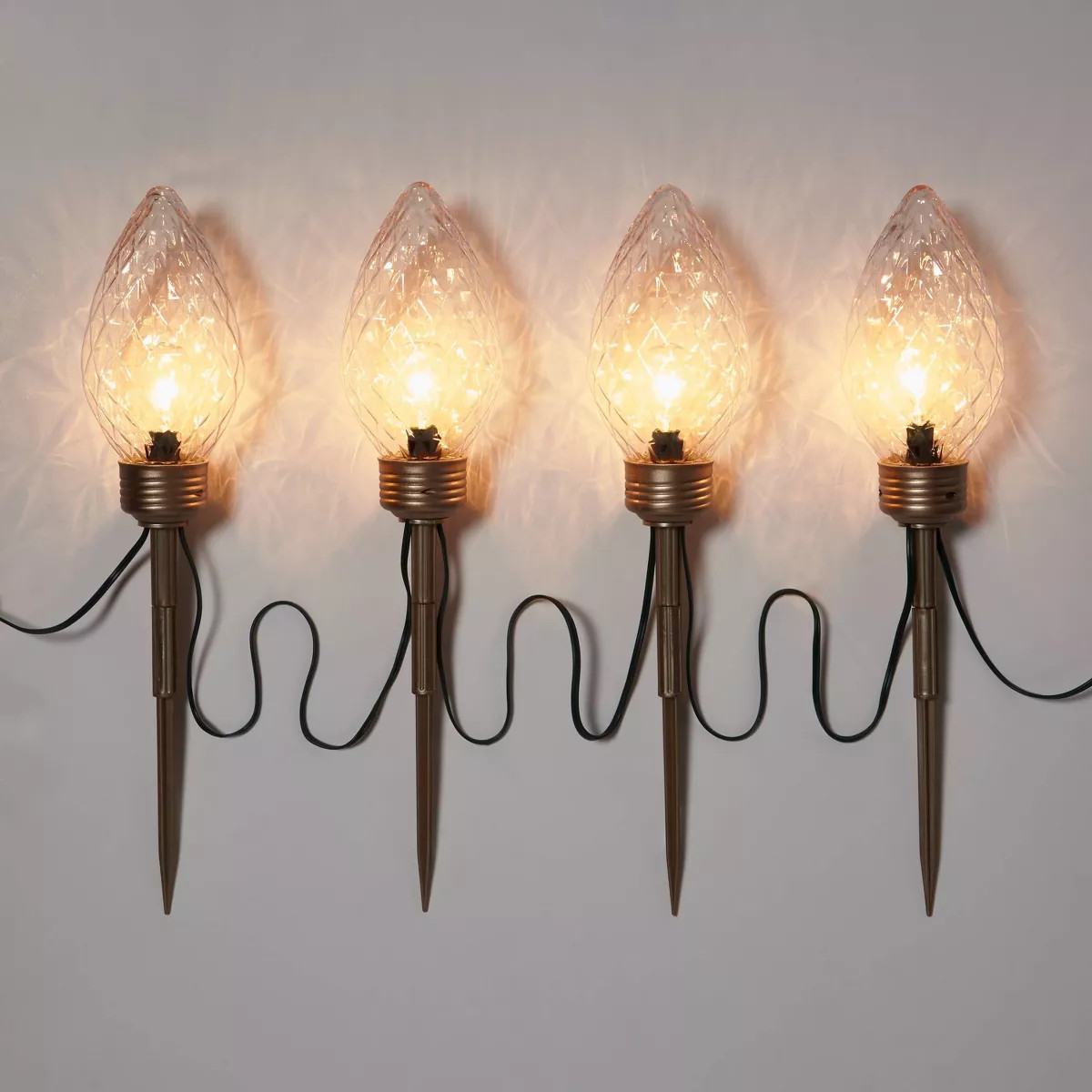 4pc Faceted C9 Big Bulb Christmas Pathway Light - Wondershop™ | Target