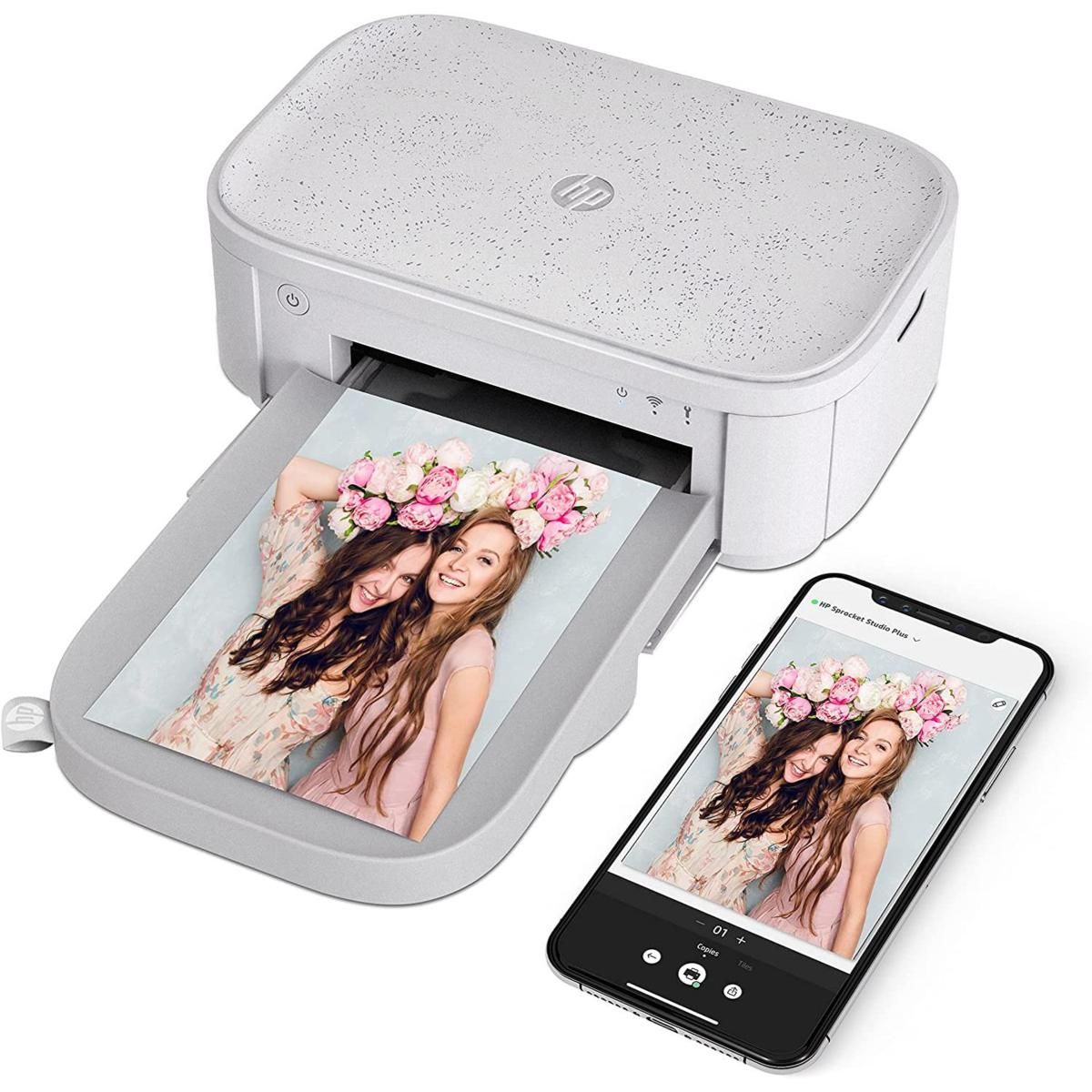 HP 4" x 6” Sprocket Studio Plus Wi-Fi Portable Photo Printer | HSN