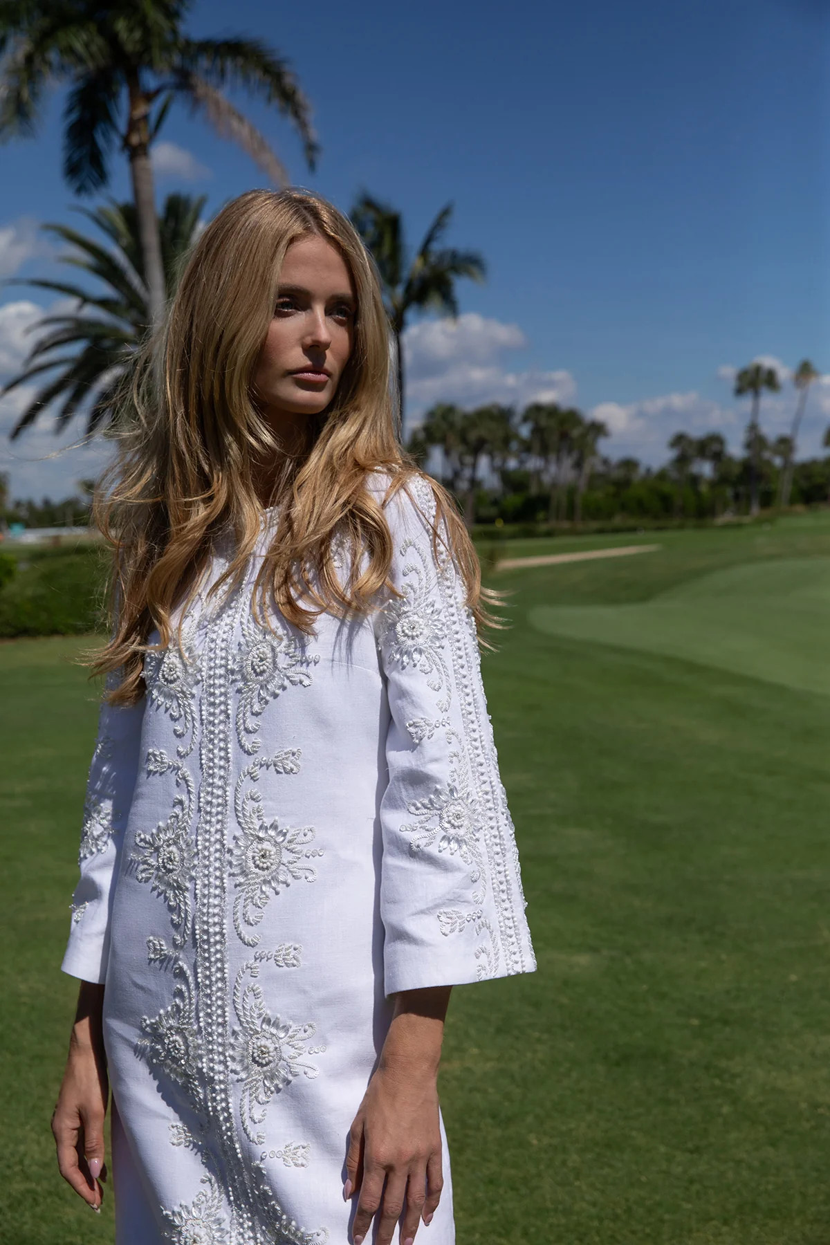 Dove Beaded Clara Kaftan | ASHA by ADM