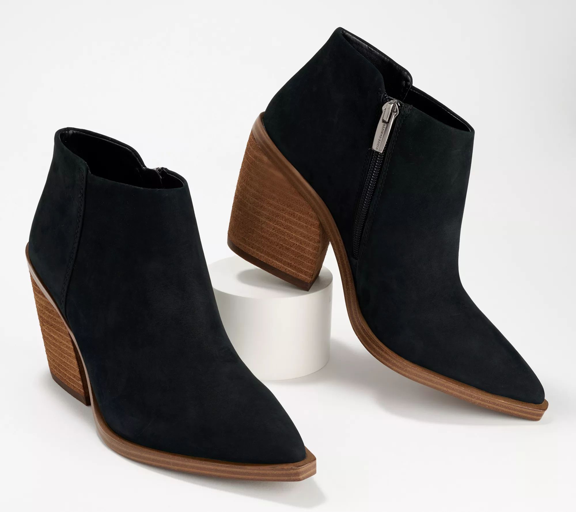 Vince Camuto Leather or Suede Western Booties - Geeanne | QVC