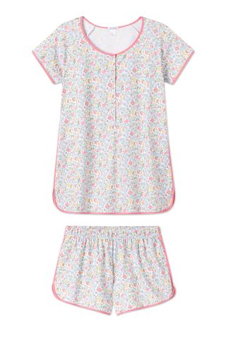 Pima Maternity Shorts Set in Elizabeth Floral | LAKE Pajamas