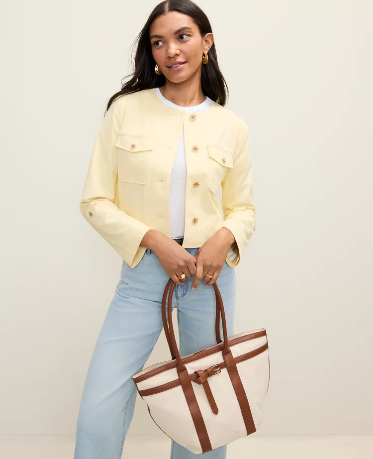 Weekend Crew Neck Jacket | Ann Taylor