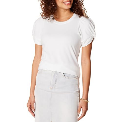 Amazon Essentials Women's Classic-Fit Twist Sleeve Crewneck T-Shirt, White, XX-Large | Amazon (US)