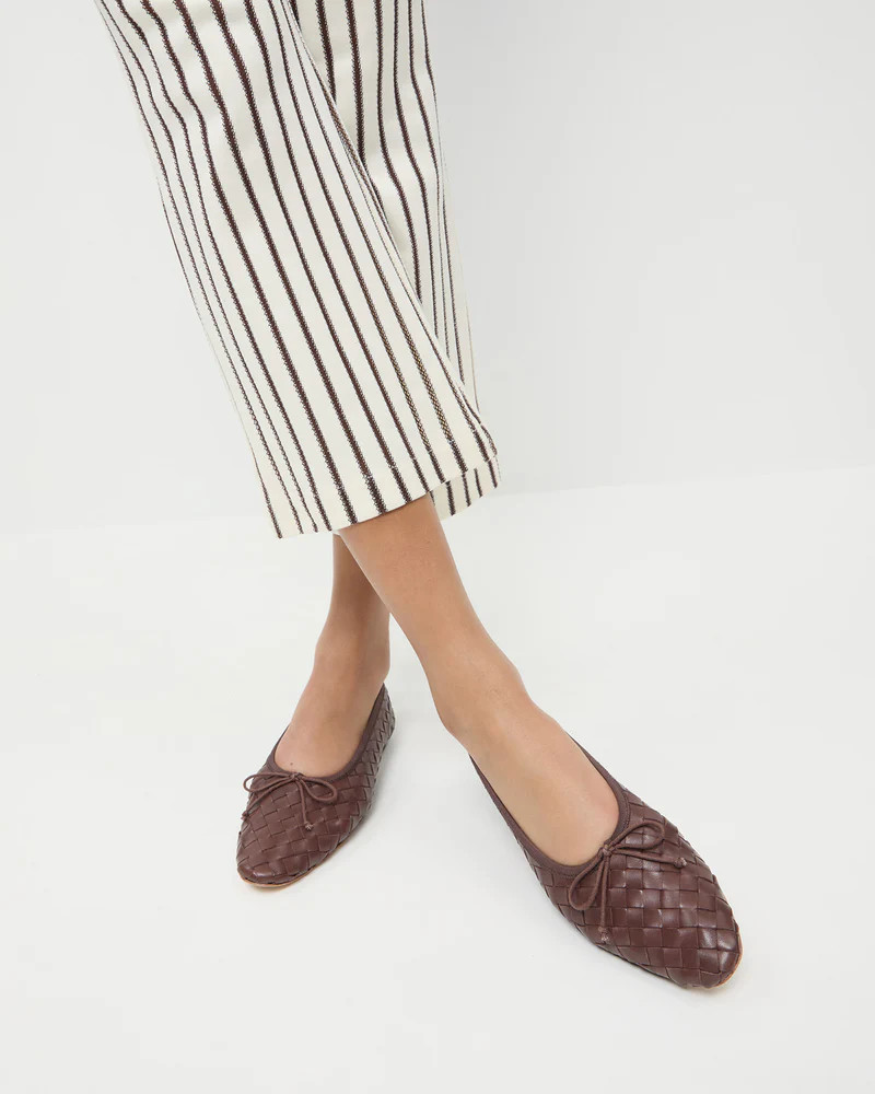 Landry Chocolate Woven Ballet Flat | Loeffler Randall