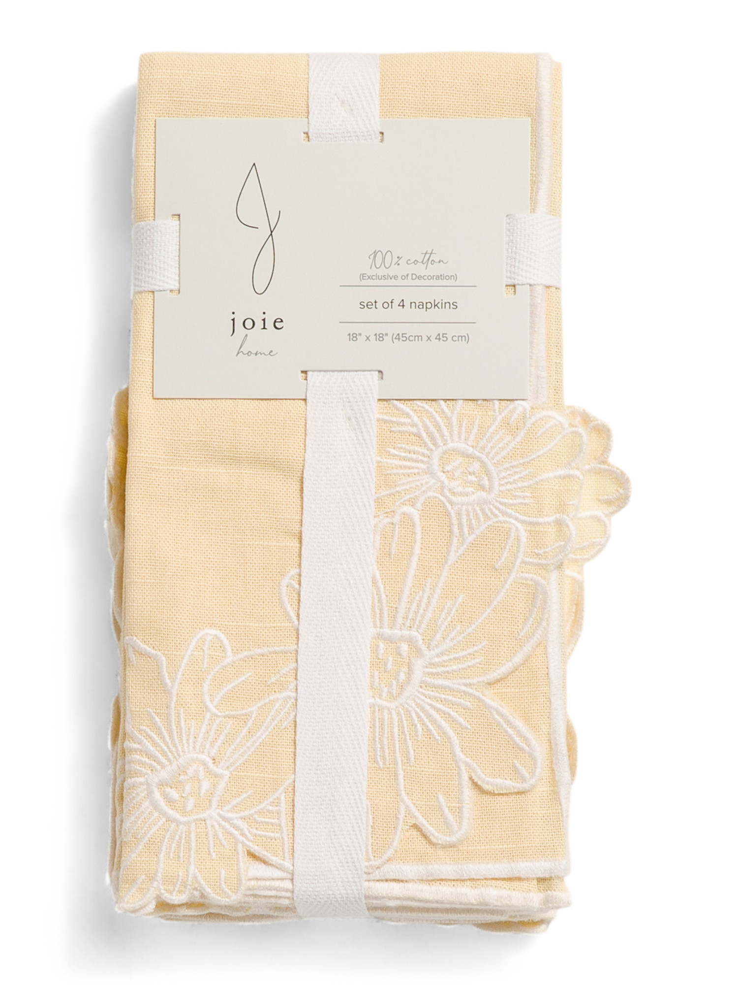 Set Of 4 Embroidered Flower Napkins | TJ Maxx