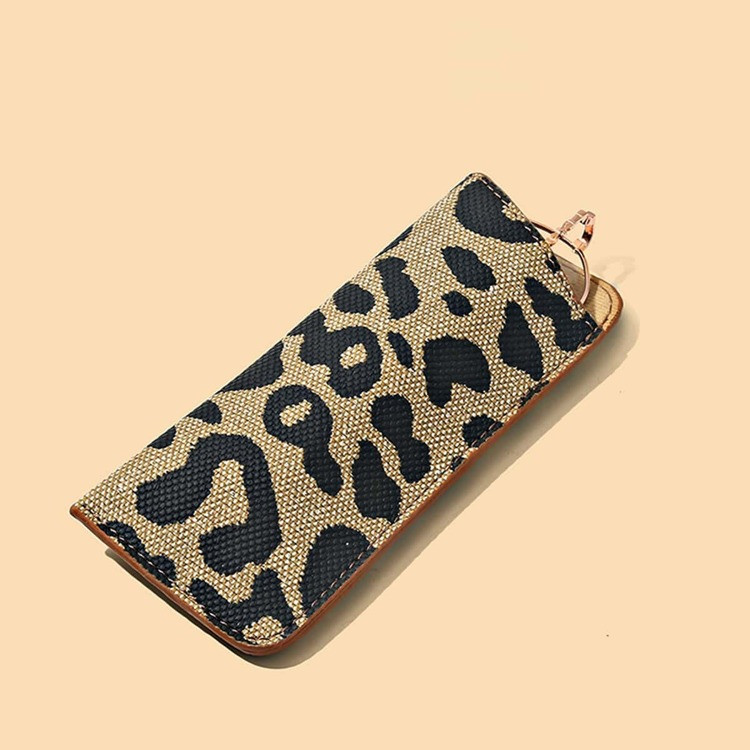 Leopard Print Men's And Women's Glasses Bag Portable Sunglasses Bag Lingge Protective Case Short ... | SHEIN