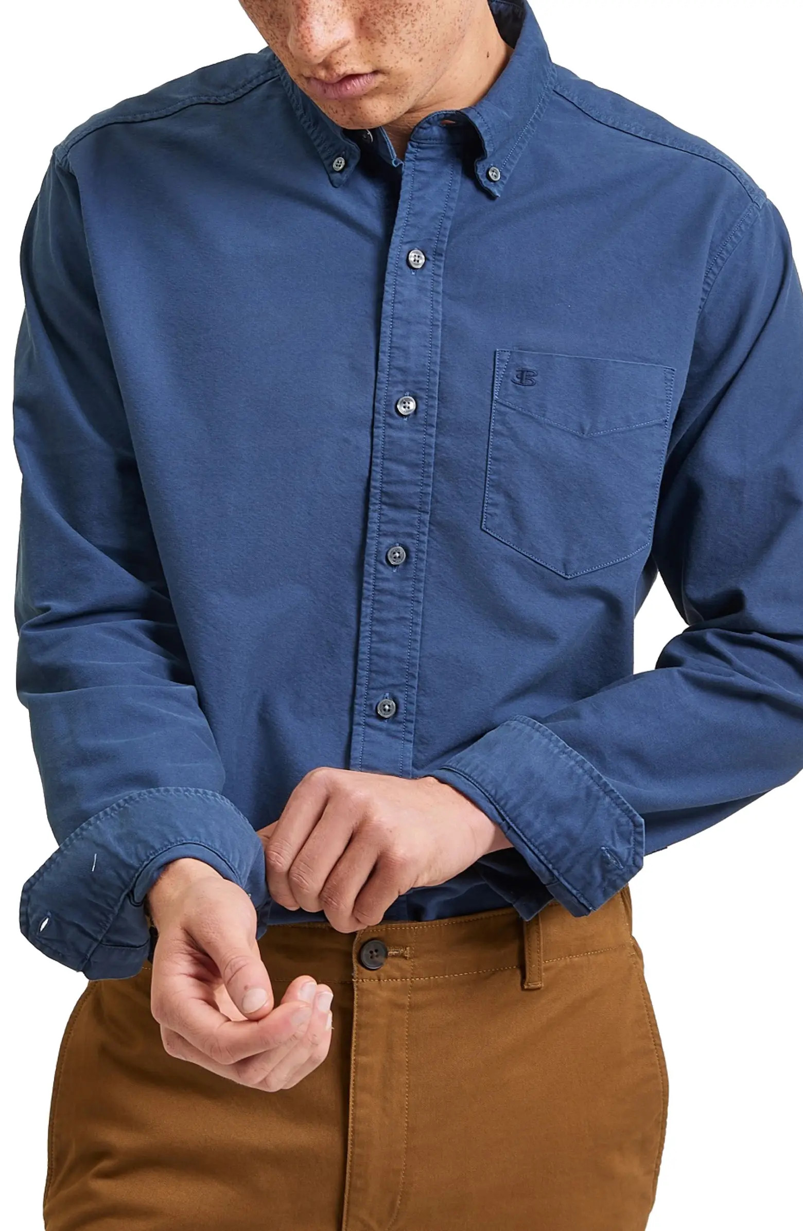 Ben Sherman Beatnik Garment Dyed Button-Down Shirt | Nordstrom | Nordstrom