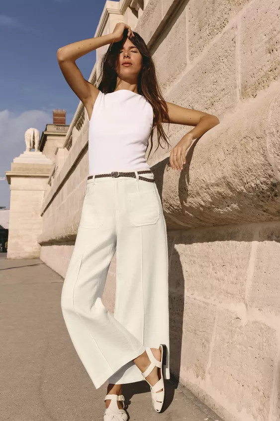 BRAIDED BELT CULOTTES | Zara US