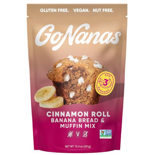 GoNanas Cinnamon Roll Banana Bread & Muffin Mix, Gluten Free, Vegan, 1 Pack | Amazon (US)