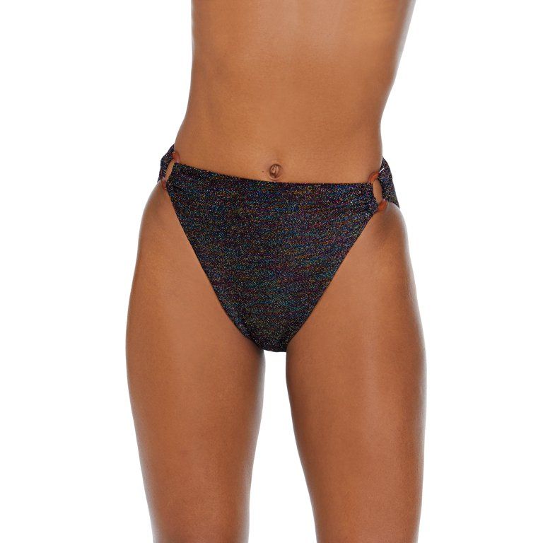 No Boundaries Juniors Rainbow Lurex High Waisted Swim Bottoms | Walmart (US)