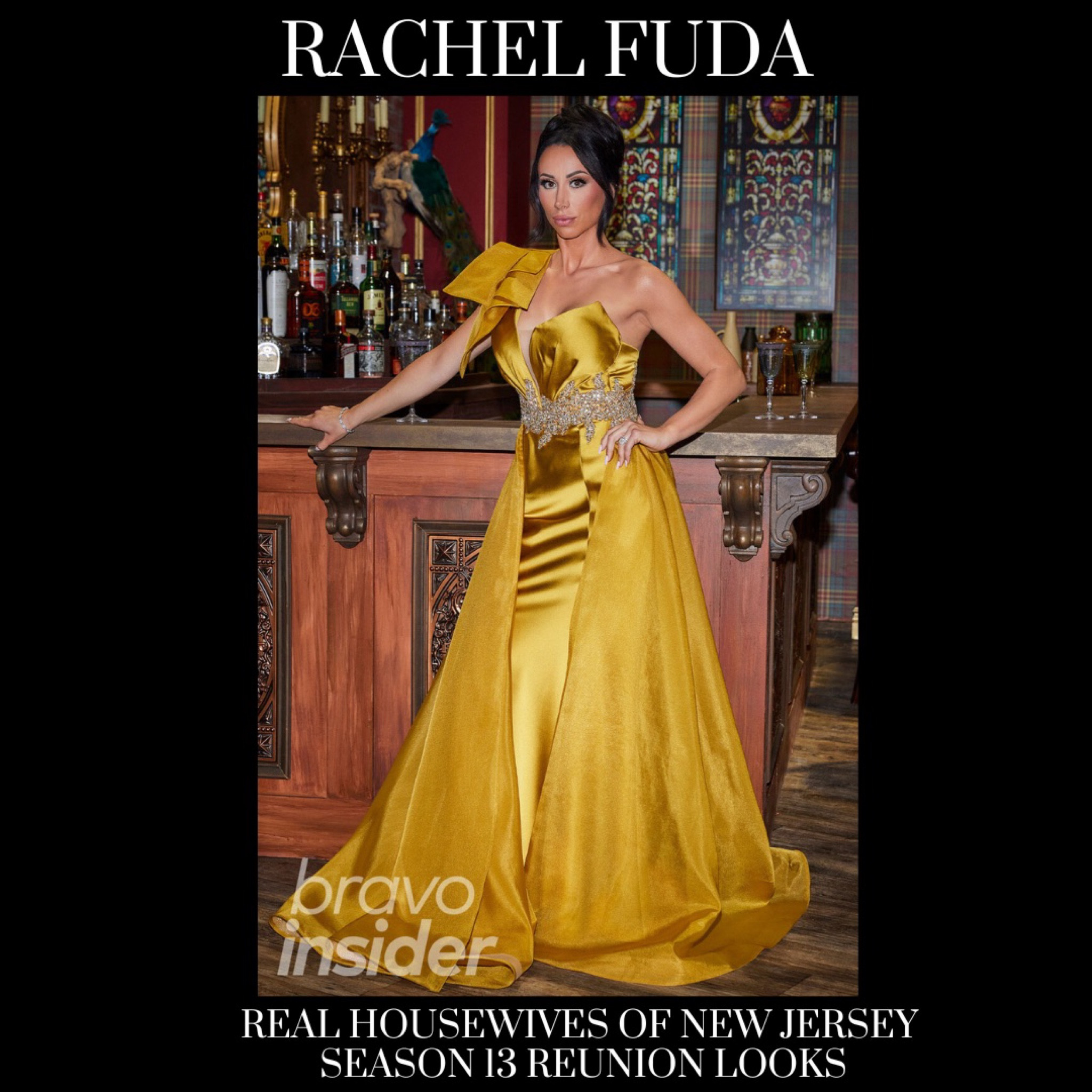 Rachel Fuda’s Yellow Real Housewives of New Jersey Season 13 Reunion Gown is from Shelly Glam // Shop Looks for Less 📸 + info = @bravotv