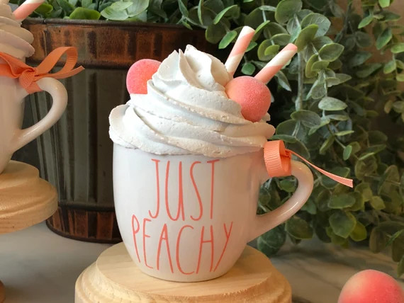Peach Mug Mini Peach Mug Mini Mugs Tiered Tray Decor - Etsy | Etsy (US)