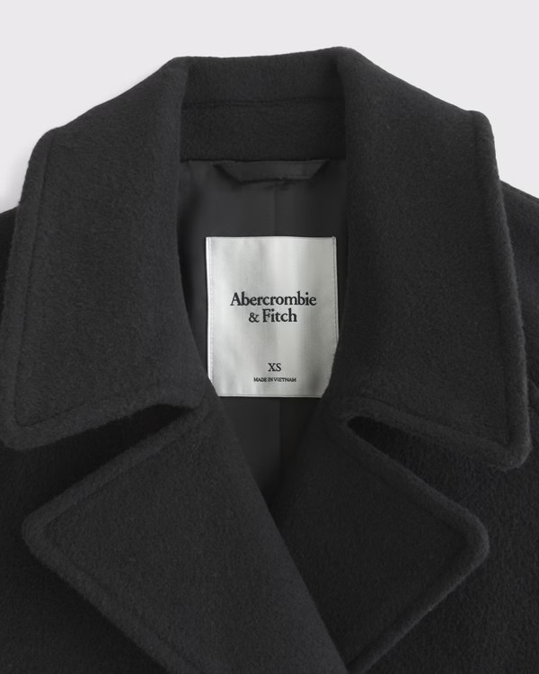 A&F Carrie Wool-Blend Trench Coat | Abercrombie & Fitch (US)