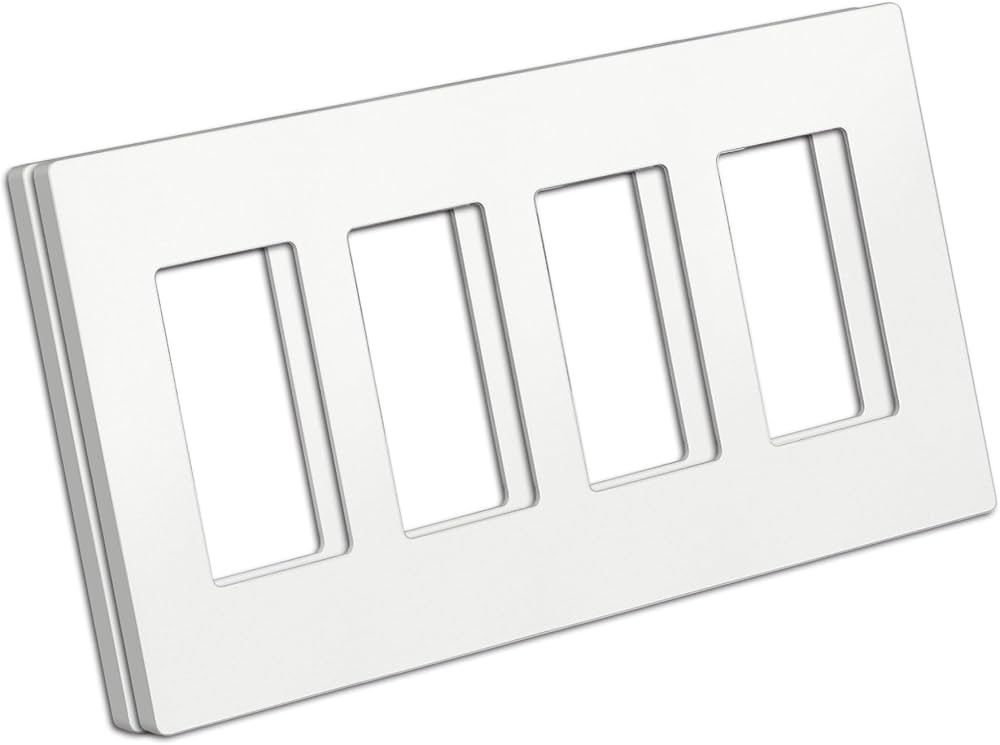 BESTTEN (2 Pack) USWP4 Matte White Series 4-Gang Screwless Wall Plate, Decorator Outlet Cover, fo... | Amazon (US)
