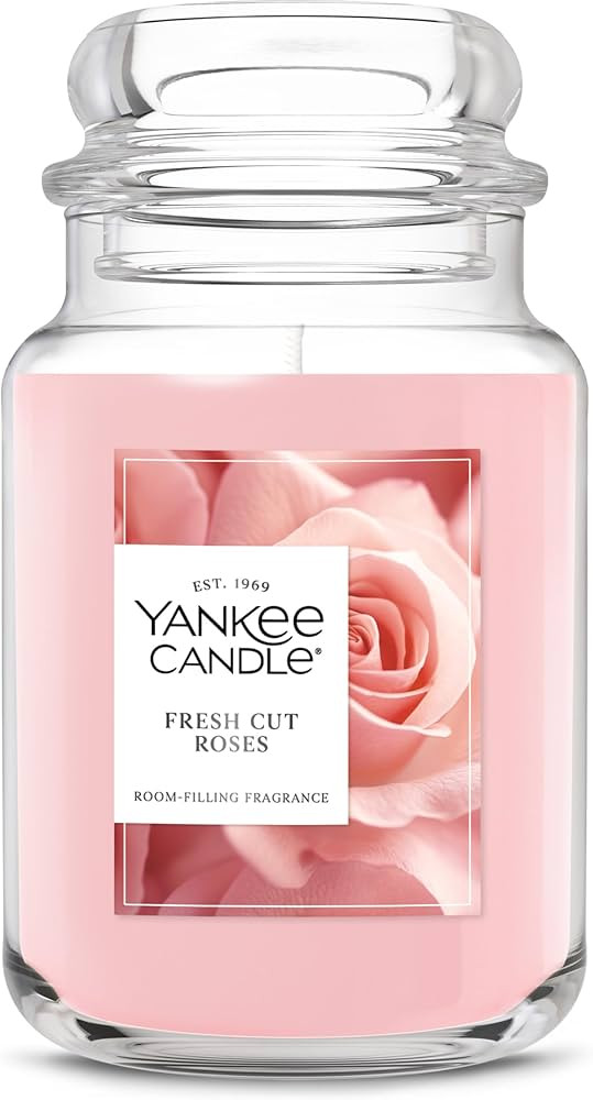 Yankee Candle Fresh Cut Roses, Scented Candle, 22oz Large Jar with up to 150 Hour Burn Time, Gift... | Amazon (US)