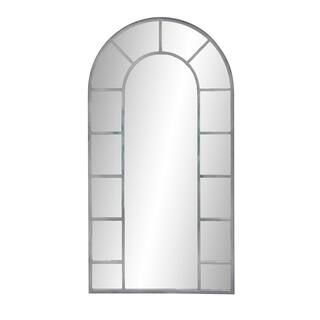 Litton Lane 60 in. x 32 in. Silver Metal Traditional Arch Wall Mirror-76967 - The Home Depot | The Home Depot