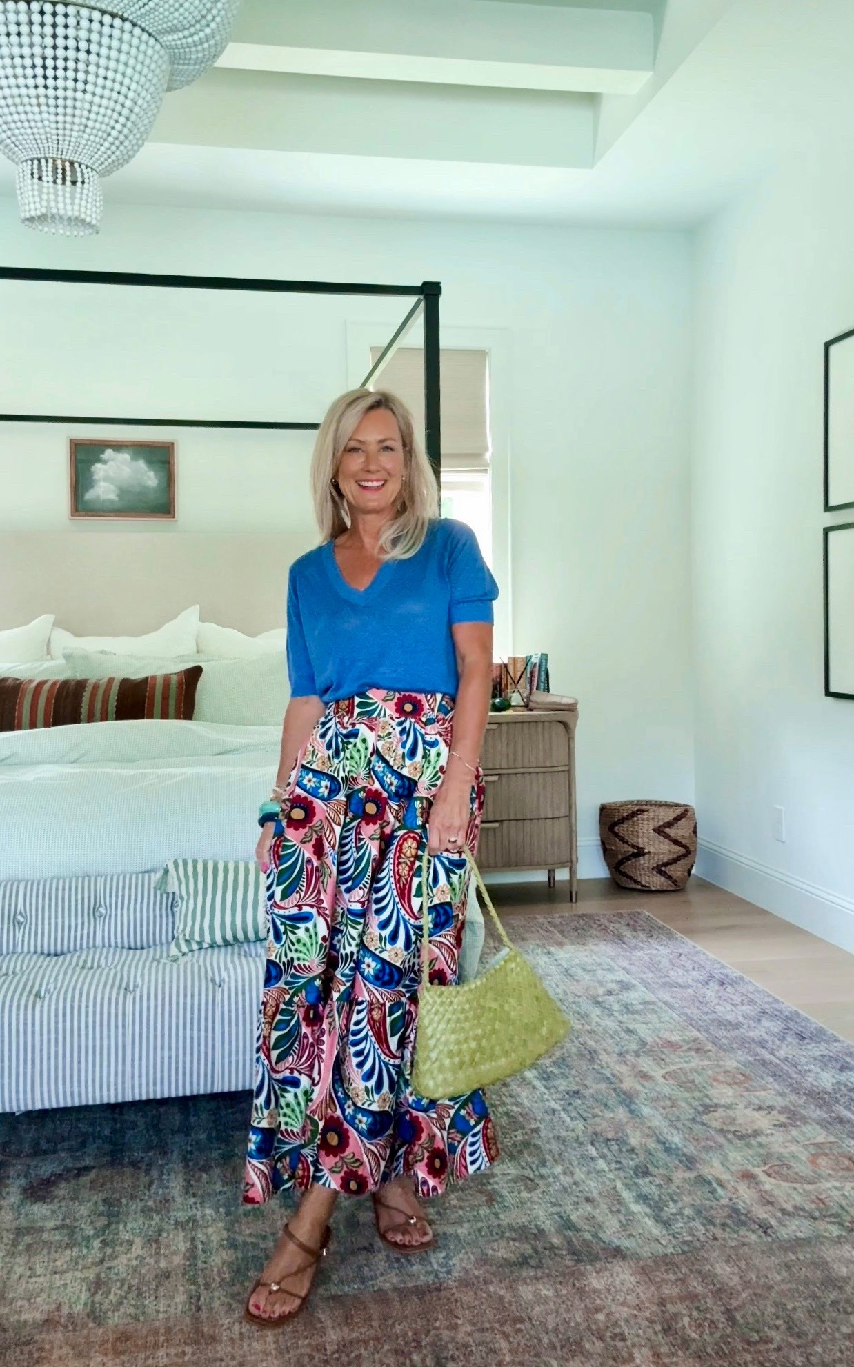 How fun is this printed maxi skirt? Love pairing it with this bright purse for even more of a color pop. 
Skirt: 2P

#LTKOver40 #LTKSeasonal #LTKootd