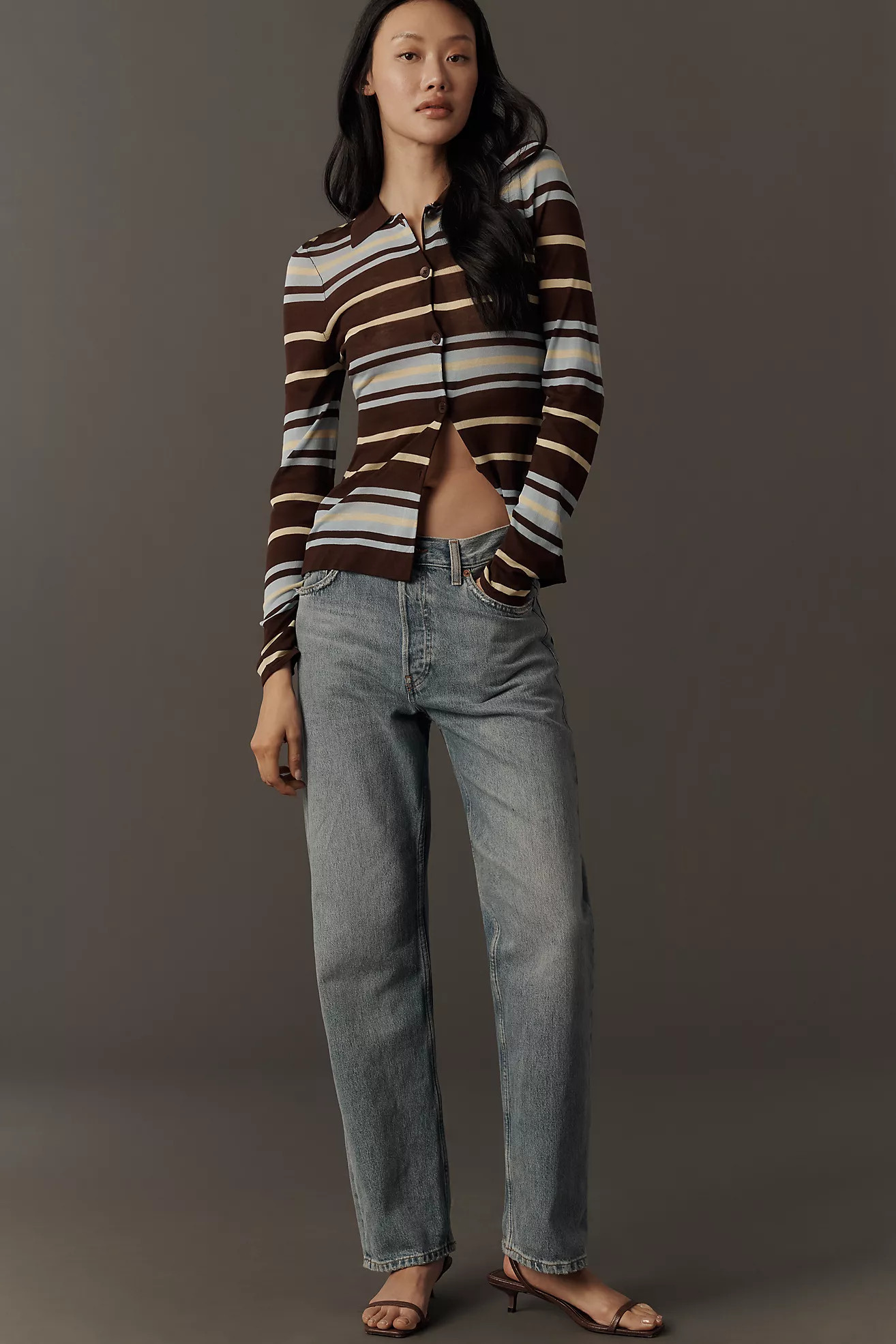 ALIGNE Sue Ellen Collared Button-Front Top | Anthropologie (US)