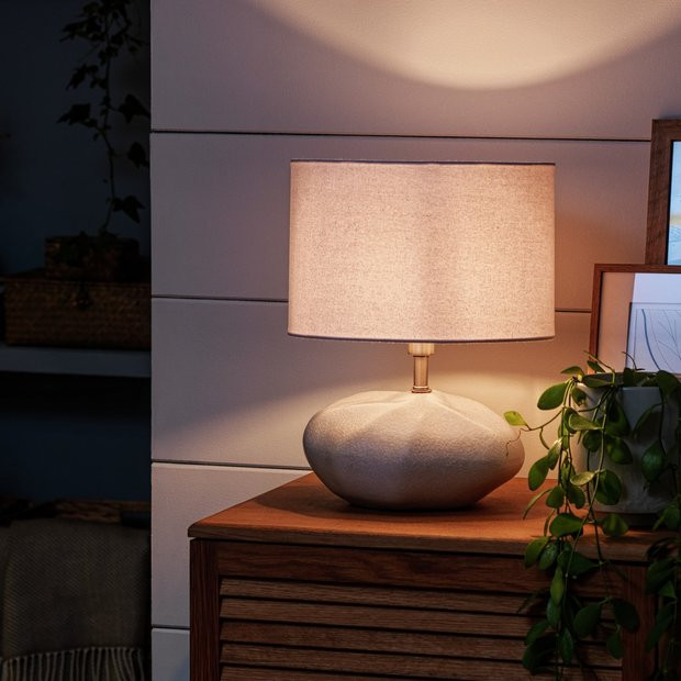 Habitat Ima Pebble Table Lamp - White | Habitat UK