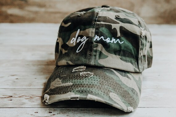 Dog Mom Distressed Baseball Hat Adjustable Metal Closure-Camo | Etsy | Etsy (US)