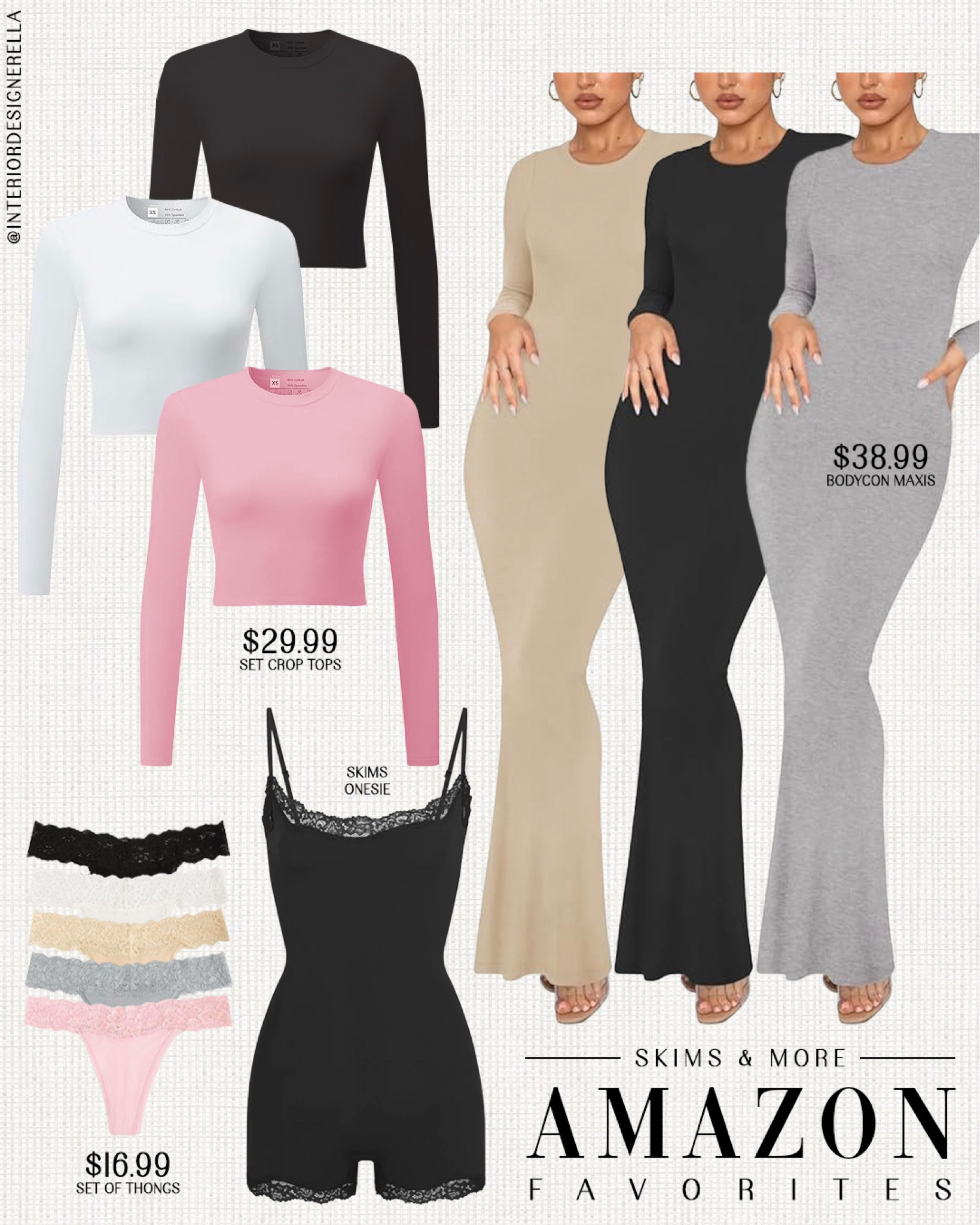 SKIMS + Amazon finds!✨ $29.99 Amazon set of crop tops + $38.99 Amazon bodycon maxis!✨Click on the “Shop OOTD Collages” collections on my LTK to shop!🤗 Have an amazing day!! Xo!!

#LTKstyletip #LTKfindsunder100 #LTKfindsunder50