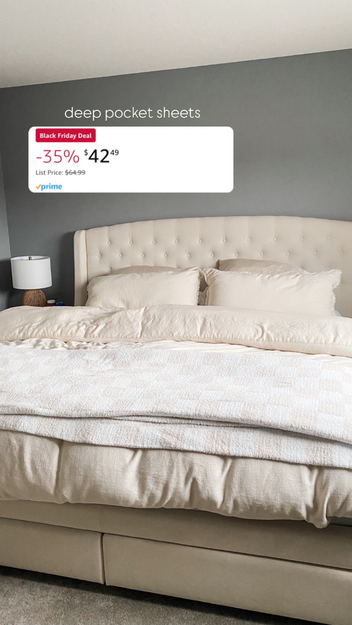 Luxurious bedding on a budget! The best thing in our home IMO 😂🤪 our deep pocket sheets are in major sale! 

#bedding #luxurybeddingonabudget #blackfridaydeals #amazondeals #giftguide

#LTKFindsUnder50 #LTKGiftGuide #LTKHome