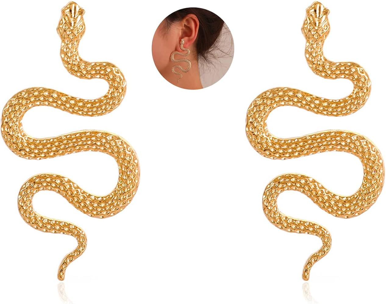 Gothic Snake Earring Exaggerated Long Dangle Serpent Earrings for Women Vintage Punk Grunge Snake... | Amazon (US)