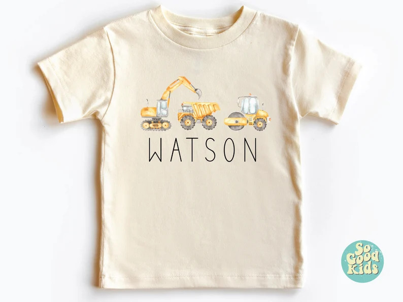 Personalized Construction Shirt, Equipment Shirt, Truck Kids Shirt, Dump Truck Shirt, Toddler Shi... | Etsy (US)