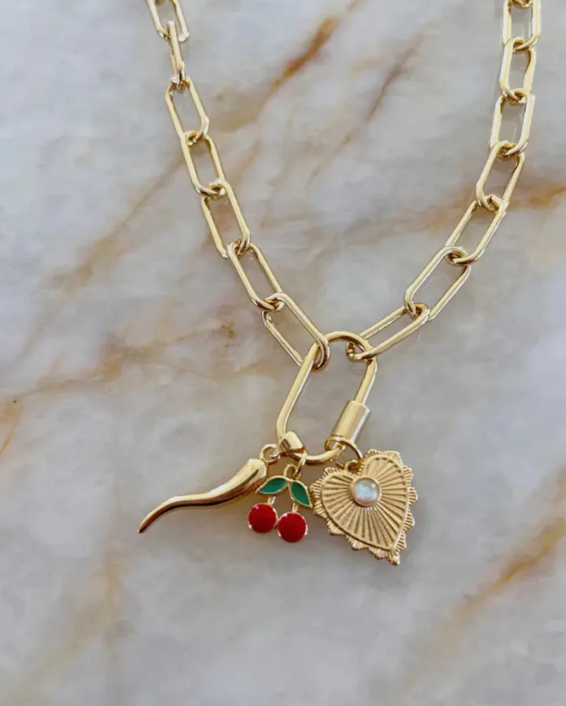 Carabiner Lock Charm Necklace Thick | Refinery