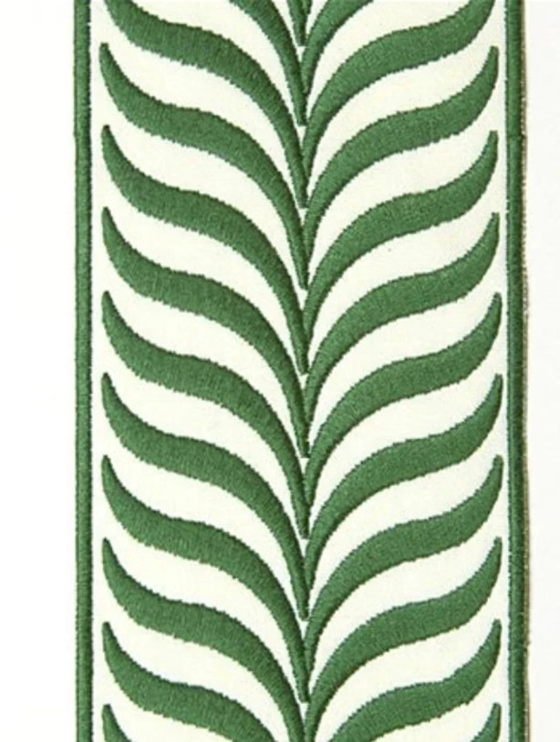 Curtains with kelly green trim tape curtains green trim curtains Trimmed drapes curtain panels cu... | Etsy (US)