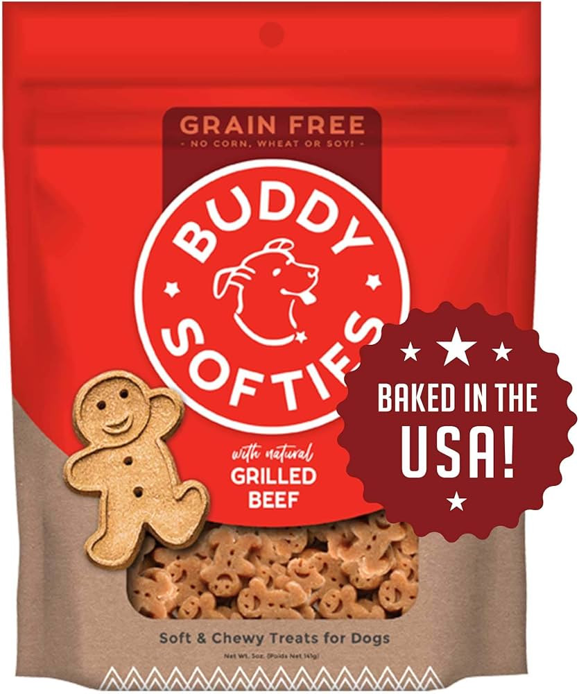 Buddy Biscuits Grain Free Soft & Chewy Healthy Dog Treats with Grilled Beef - 5 oz. | Amazon (US)