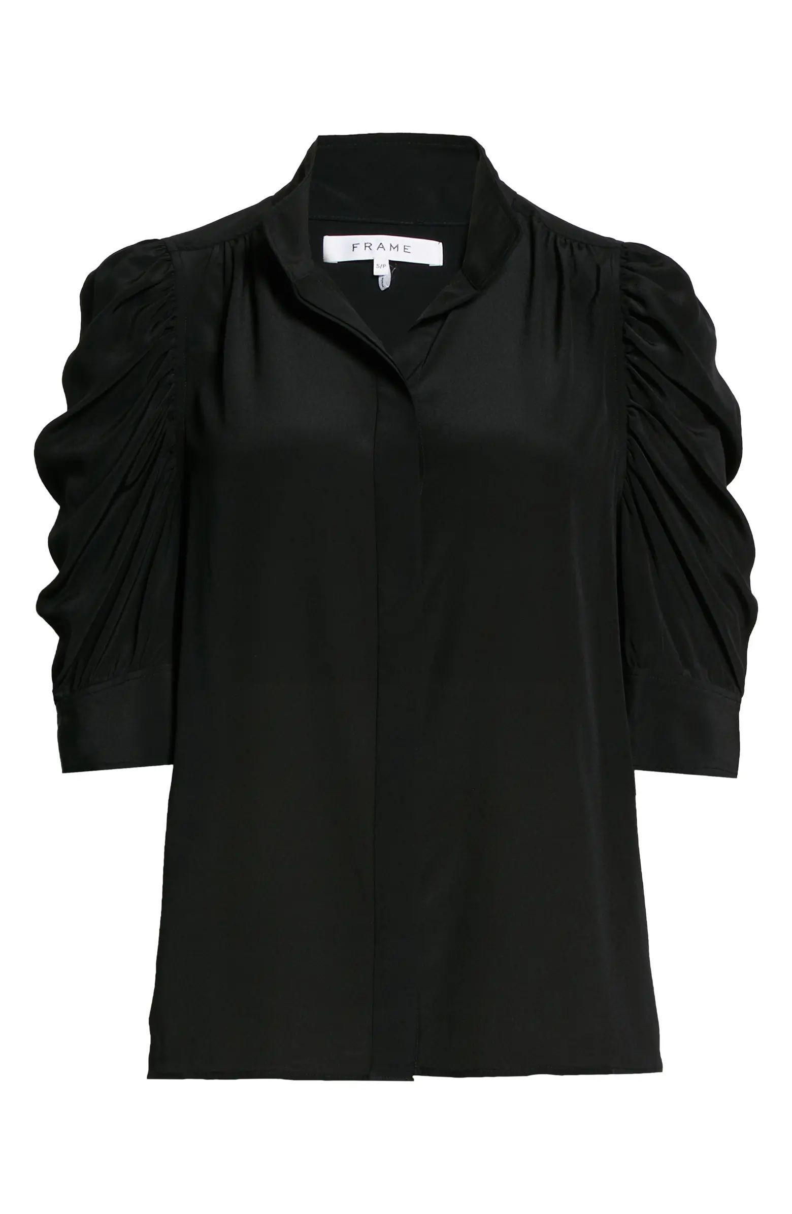 FRAME Gillian Puff Sleeve Silk Blouse | Nordstrom | Nordstrom