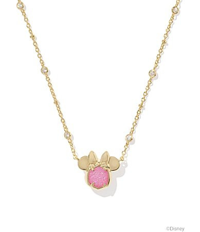 Kendra Scott Disney Kendra Scott Gold Minnie Mouse Short Pendant Necklace - Hot Pink Drusy | Dillard's