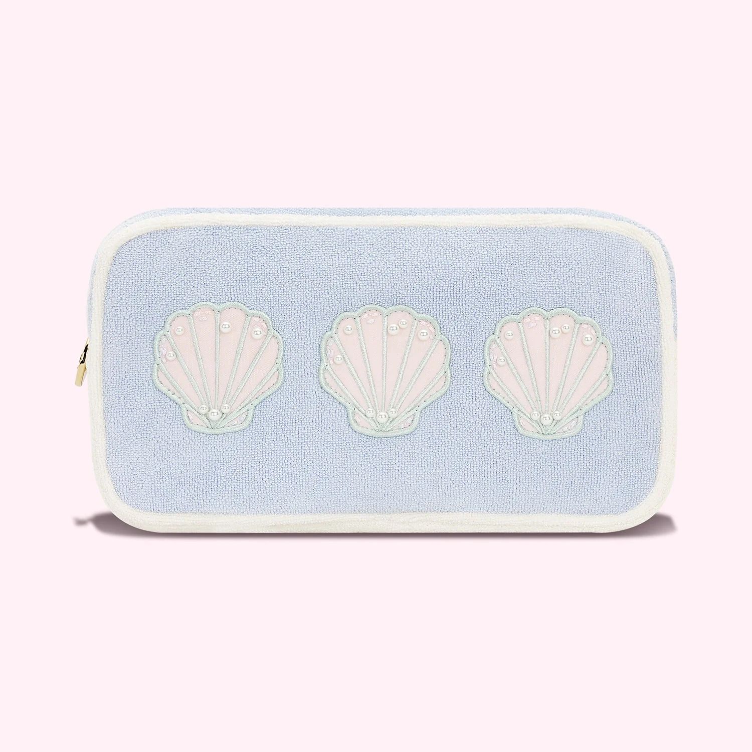 High Tide Terry Small Pouch with Shells | Personalized Pouches - Stoney Clover Lane | Stoney Clover Lane
