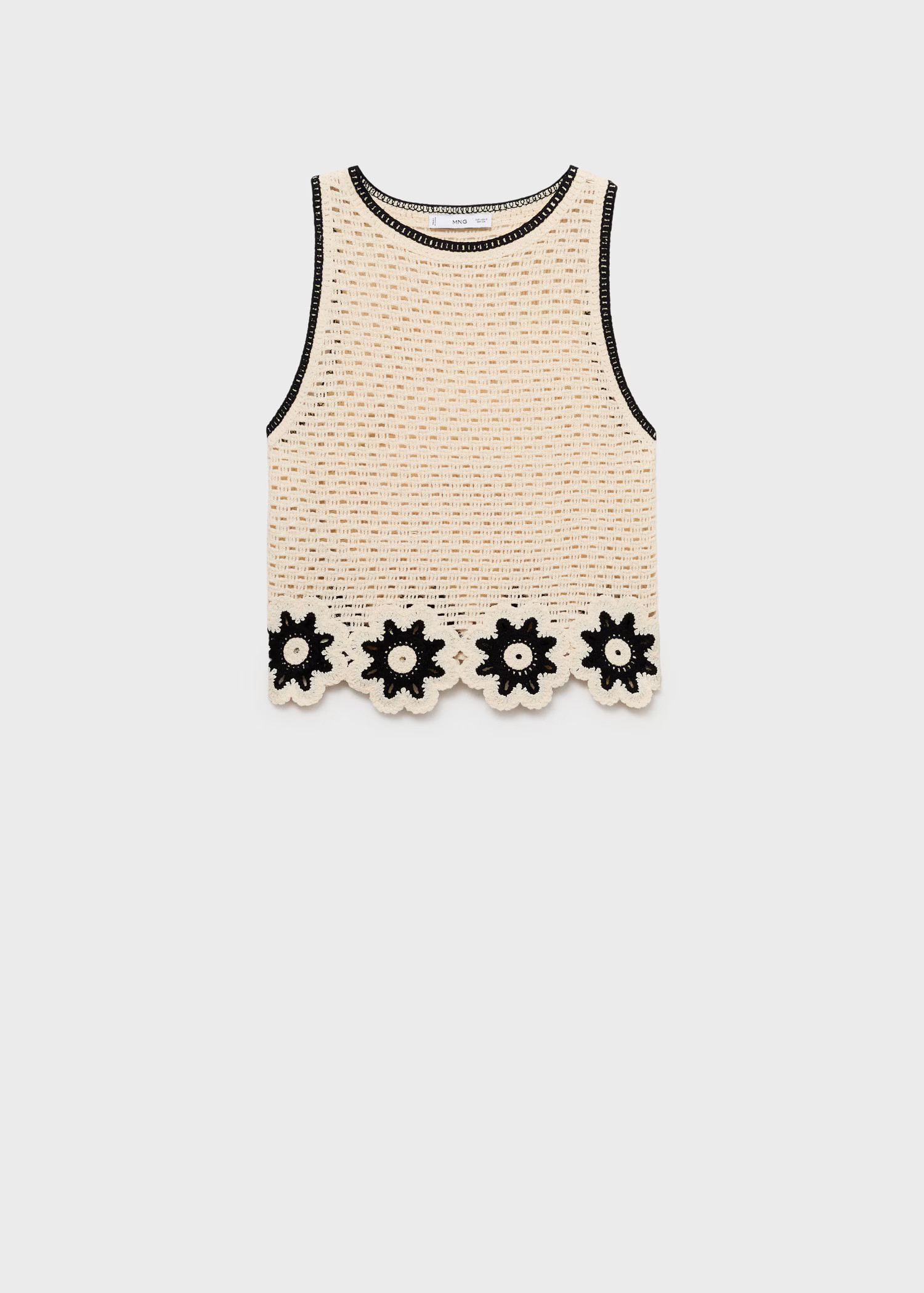 Crochet top with floral finishes | MANGO (UK)